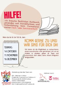 Hilfe bei Fach- und Seminararbeiten @ Frauenzentrum Cottbus e.V. / Lila Villa